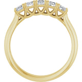 10K Gold Square Lab-Grown Diamond Five-Stone Anniversary Band – 1/2–1 9/10 CTW - Yellow Gold - view 2