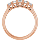 10K Gold Square Natural Diamond Five-Stone Anniversary Band – 1/2–1 1/2 CTW - Rose Gold - view 2
