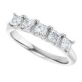 Platinum Square Lab-Grown Diamond Five-Stone Anniversary Band – 1/2–7 CTW - view 5