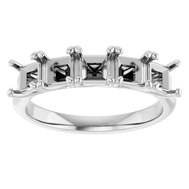 Platinum Square Natural Diamond Five-Stone Anniversary Band – 1/3–5 1/5 CTW - view 3