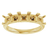 14K Gold Square Lab-Grown Diamond Five-Stone Anniversary Band – 1/2–1 1/2 CTW - Yellow Gold - view 3