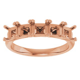 14K Gold Square Lab-Grown Diamond Five-Stone Anniversary Band – 1/2–1 1/2 CTW - Rose Gold - view 3