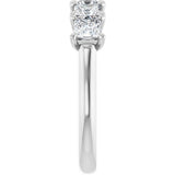 10K Gold Square Lab-Grown Diamond Five-Stone Anniversary Band – 1/2–1 9/10 CTW - White Gold - view 4