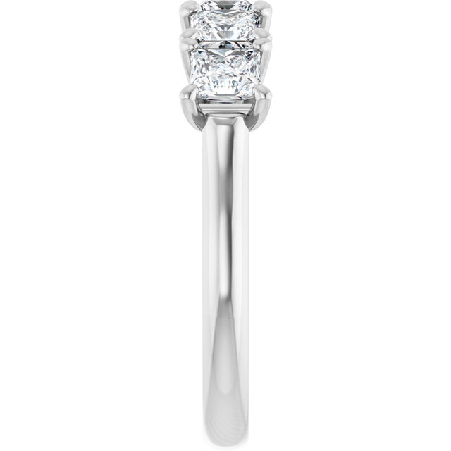 10K Gold Square Natural Diamond Five-Stone Anniversary Band – 1/2–1 1/2 CTW - White Gold - view 4