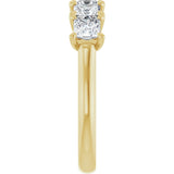 10K Gold Square Lab-Grown Diamond Five-Stone Anniversary Band – 1/2–1 9/10 CTW - Yellow Gold - view 4