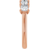 14K Gold Square Lab-Grown Diamond Five-Stone Anniversary Band – 1 9/10–7 CTW - Rose Gold - view 4