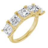 10K Gold Square Natural Diamond Five-Stone Anniversary Band – 1 9/10–5 1/5 CTW - Yellow Gold