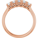 10K Gold Round Lab-Grown Diamond Five-Stone Anniversary Band – 1/6–3/4 CTW - Rose Gold - view 2