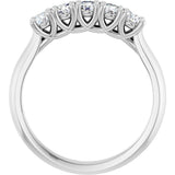 Platinum Round Lab-Grown Diamond Five-Stone Anniversary Band – 1/3–4 CTW - view 2