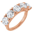 10K Gold Round Lab-Grown Diamond Five-Stone Anniversary Band – 2 5/8–4 CTW - Rose Gold
