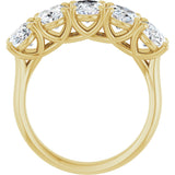 10K Gold Oval Natural Diamond Five-Stone Anniversary Band – 1 3/8–5 CTW - Yellow Gold - view 2