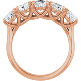 10K Gold Oval Natural Diamond Five-Stone Anniversary Band – 1 3/8–5 CTW - Rose Gold - view 2