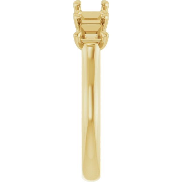 14K Gold Square Natural Diamond Five-Stone Anniversary Band – 1/3–1 1/2 CTW - Yellow Gold - view 4