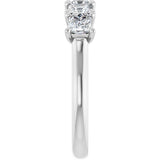 10K Gold Square Lab-Grown Diamond Five-Stone Anniversary Band – 1/2–1 9/10 CTW - White Gold - view 4