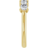 10K Gold Square Natural Diamond Five-Stone Anniversary Band – 1/2–1 1/2 CTW - Yellow Gold - view 4