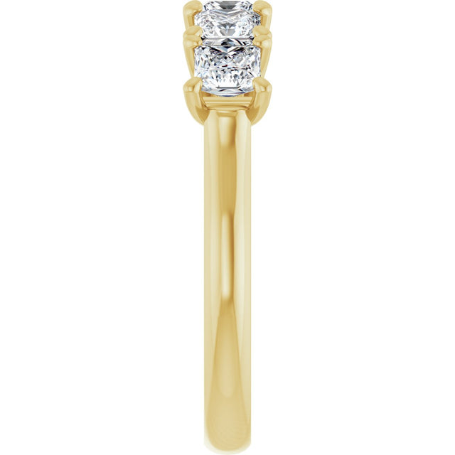 10K Gold Square Natural Diamond Five-Stone Anniversary Band – 1/2–1 1/2 CTW - Yellow Gold - view 4