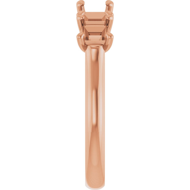 14K Gold Square Lab-Grown Diamond Five-Stone Anniversary Band – 1/2–1 1/2 CTW - Rose Gold - view 4
