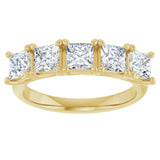 10K Gold Square Lab-Grown Diamond Five-Stone Anniversary Band – 1/2–1 9/10 CTW - Yellow Gold - view 3