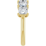 10K Gold Square Lab-Grown Diamond Five-Stone Anniversary Band – 2–7 CTW - Yellow Gold - view 4