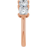 10K Gold Square Lab-Grown Diamond Five-Stone Anniversary Band – 2–7 CTW - Rose Gold - view 4