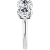 10K Gold Oval Natural Diamond Five-Stone Anniversary Band – 1 3/8–5 CTW - White Gold - view 4