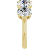 10K Gold Oval Lab-Grown Diamond Five-Stone Anniversary Band – 1–5 CTW - Yellow Gold - view 4