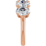 10K Gold Oval Natural Diamond Five-Stone Anniversary Band – 1 3/8–5 CTW - Rose Gold - view 4