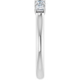 10K Gold Square Lab-Grown Diamond Five-Stone Anniversary Band – 1/2–1 9/10 CTW - White Gold - view 4