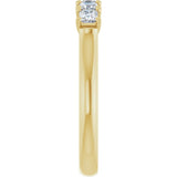 10K Gold Square Lab-Grown Diamond Five-Stone Anniversary Band – 1/2–1 9/10 CTW - Yellow Gold - view 4