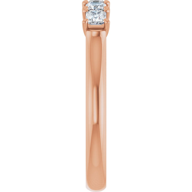 10K Gold Square Natural Diamond Five-Stone Anniversary Band – 1/2–1 1/2 CTW - Rose Gold - view 4