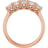 10K Gold Square Natural Diamond Five-Stone Anniversary Band – 1/2–1 1/2 CTW - Rose Gold - view 2