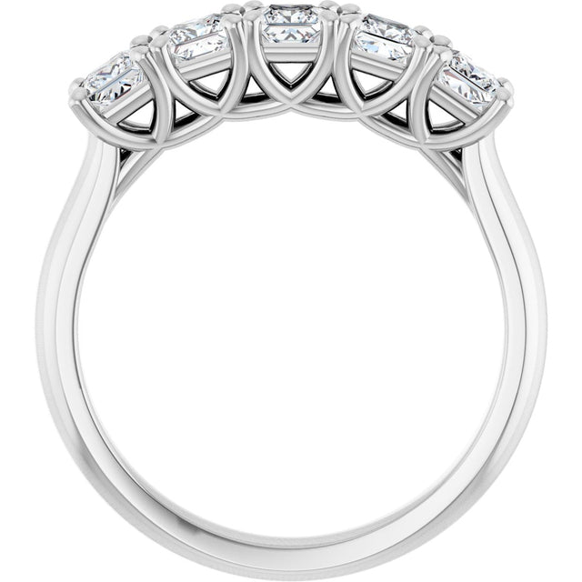 Platinum Square Lab-Grown Diamond Five-Stone Anniversary Band – 1/2–7 CTW - view 2