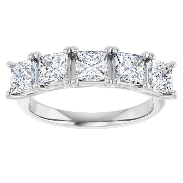 Platinum Square Lab-Grown Diamond Five-Stone Anniversary Band – 1/2–7 CTW - view 3