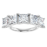 Platinum Square Natural Diamond Five-Stone Anniversary Band – 1/3–5 1/5 CTW - view 3