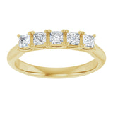 10K Gold Square Lab-Grown Diamond Five-Stone Anniversary Band – 1/2–1 9/10 CTW - Yellow Gold - view 3