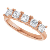 10K Gold Square Lab-Grown Diamond Five-Stone Anniversary Band – 1/2–1 9/10 CTW - Rose Gold - view 5