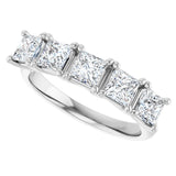 Platinum Square Natural Diamond Five-Stone Anniversary Band – 1/3–5 1/5 CTW - view 5