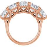 10K Gold Square Lab-Grown Diamond Five-Stone Anniversary Band – 2–7 CTW - Rose Gold - view 2