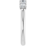 10K Gold Square Lab-Grown Diamond Five-Stone Anniversary Band – 1/2–1 9/10 CTW - White Gold - view 4