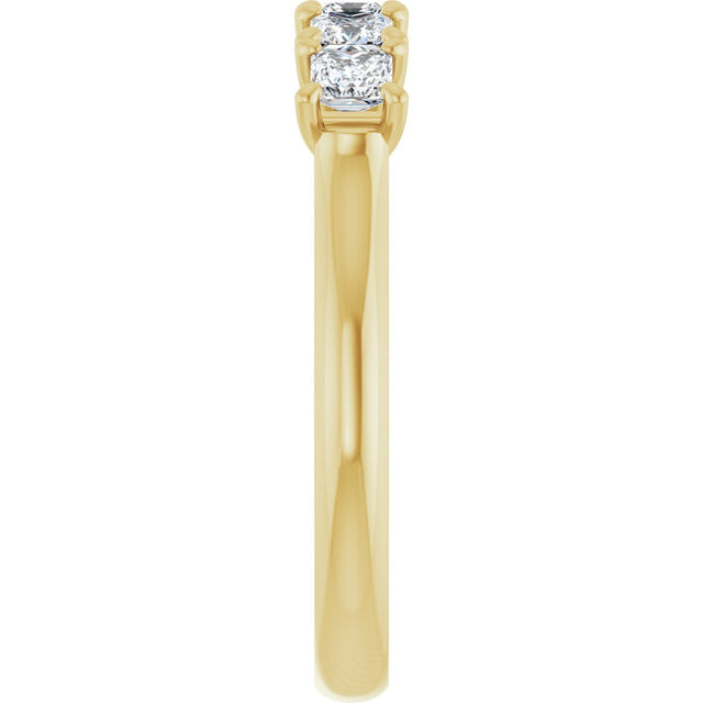 10K Gold Square Natural Diamond Five-Stone Anniversary Band – 1/2–1 1/2 CTW - Yellow Gold - view 4
