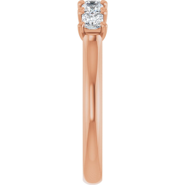 10K Gold Square Natural Diamond Five-Stone Anniversary Band – 1/2–1 1/2 CTW - Rose Gold - view 4