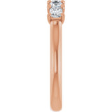 10K Gold Square Lab-Grown Diamond Five-Stone Anniversary Band – 1/2–1 9/10 CTW - Rose Gold - view 4