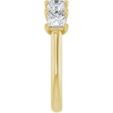 10K Gold Square Lab-Grown Diamond Five-Stone Anniversary Band – 2–7 CTW - Yellow Gold - view 4