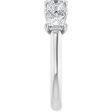 Platinum Square Natural Diamond Five-Stone Anniversary Band – 1/3–5 1/5 CTW - view 4