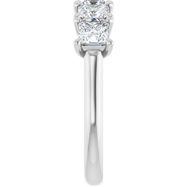 Platinum Square Natural Diamond Five-Stone Anniversary Band – 1/3–5 1/5 CTW - view 4