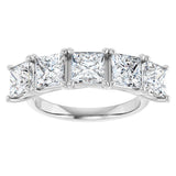 Platinum Square Natural Diamond Five-Stone Anniversary Band – 1/3–5 1/5 CTW - view 3
