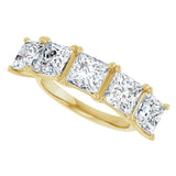 10K Gold Square Lab-Grown Diamond Five-Stone Anniversary Band – 2–7 CTW - Yellow Gold - view 5