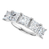 Platinum Square Lab-Grown Diamond Five-Stone Anniversary Band – 1/2–7 CTW - view 5
