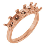 14K Gold Square Natural Diamond Five-Stone Anniversary Band – 1/3–1 1/2 CTW - Rose Gold
