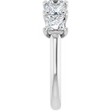 10K Gold Square Lab-Grown Diamond Five-Stone Anniversary Band – 2–7 CTW - White Gold - view 4